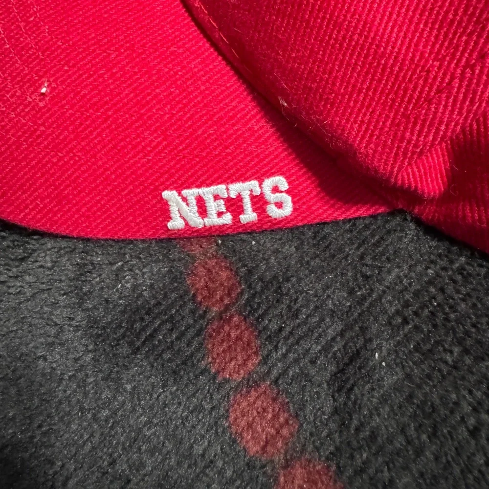 Vintage New Jersey Nets Hat Twins Enterprise Red NBA Basketball Adjustable Cap